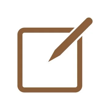 Brown vector compose email icon isolated on white background Stock Illustration