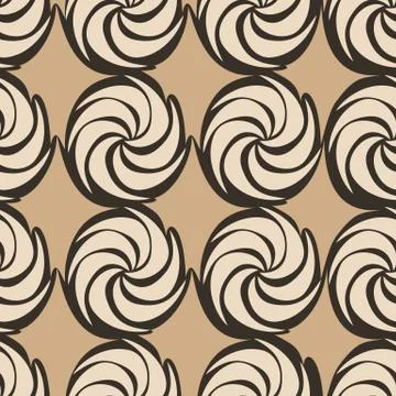 Brown Vector decorative continuous background using wavy lines, curves and ci Stock Illustration