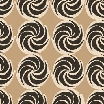 Brown Vector decorative continuous background using wavy lines, curves and ci Illustrazione stock