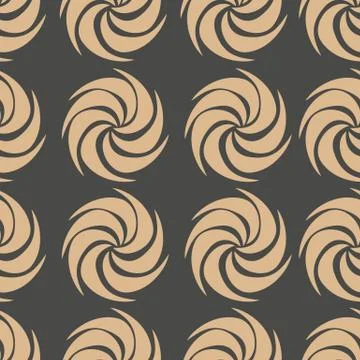 Brown Vector decorative continuous background using wavy lines, curves and ci Illustrazione stock