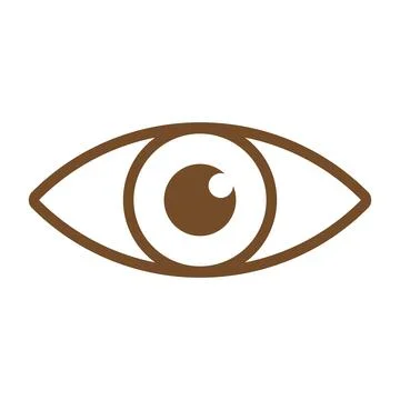 Brown vector eye line icon isolated on white background Stock Illustration