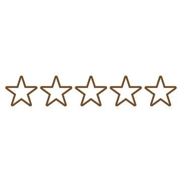 Brown vector five stars line icon isolated on white background Stock Illustration