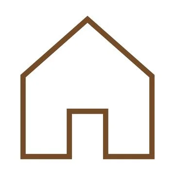Brown vector home line icon isolated on white background Stock Illustration