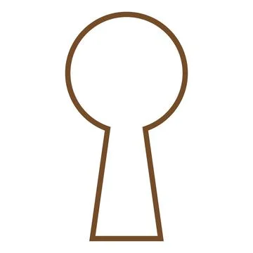 Brown vector keyhole line icon isolated on white background Stock Illustration