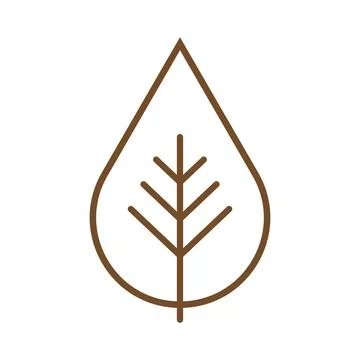 Brown vector leaf line icon isolated on white background Stock Illustration