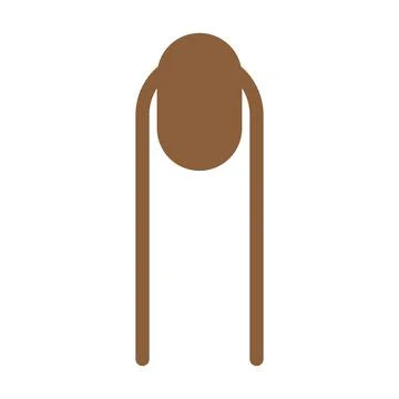 Brown vector long finger nail icon isolated on white background Stock Illustration