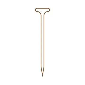 Brown vector metal nail line icon isolated on white background Stock Illustration