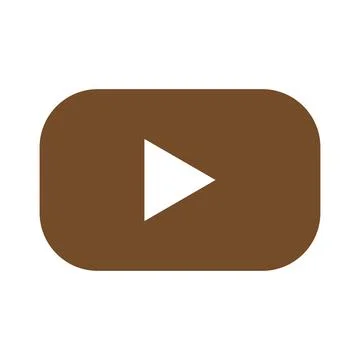 Brown vector play button solid icon isoated on white background イラスト素材