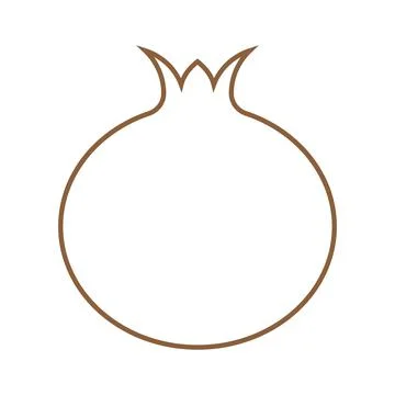Brown vector Pomegranate fruit line icon isolated on white background Stock Illustration