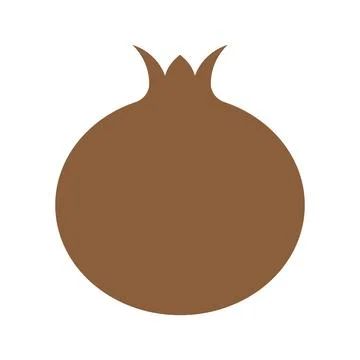 Brown vector Pomegranate fruit solid icon isolated on white background 스톡 일러스트