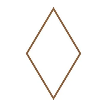 Brown vector rhombus line icon isolated on white background Stock Illustration