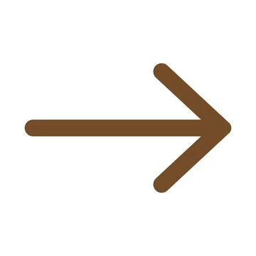 Brown vector right arrow icon isolated on white background Stock Illustration