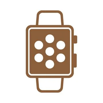 Brown vector smartwatch icon isolated on white background Stock Illustration