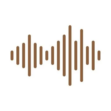 Brown vector sound wave icon isolated on white background Stock Illustration
