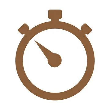 Brown vector stopwatch timer icon isolated on white background Stock Illustration