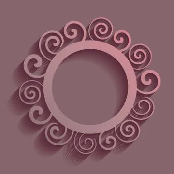 Brown vector vintage background with rounded spiral ornament Stock-Illustration