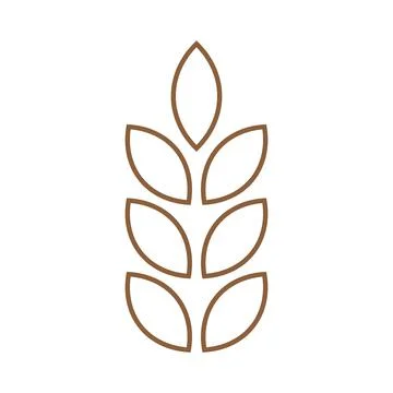 Brown vector wheat line icon isolated on white background Stock Illustration