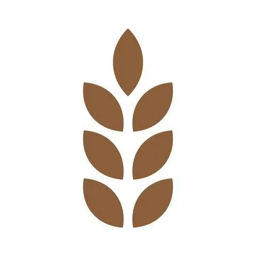 Brown vector wheat solid icon isolated on white background 스톡 일러스트