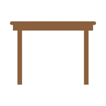 Brown vector wooden table icon isolated on white background Illustrazione stock