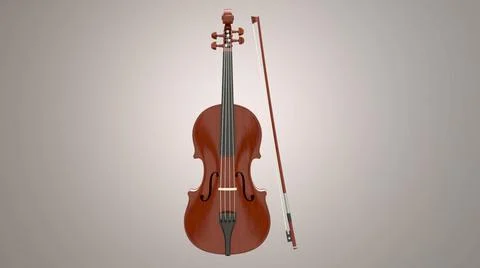Brown violin isolated on a gray background Illustrazione stock