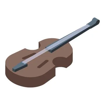 Brown violin lying horizontally with strings facing up Stock Illustration