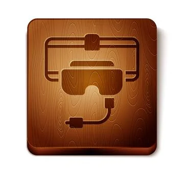 Brown Virtual reality glasses icon isolated on white background. Stereoscopic 3d Stock Illustration
