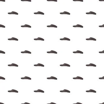 Brown visored cap seamless repeating pattern on white Stock Illustration