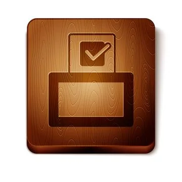 Brown Vote box or ballot box with envelope icon isolated on white background Stock Illustration
