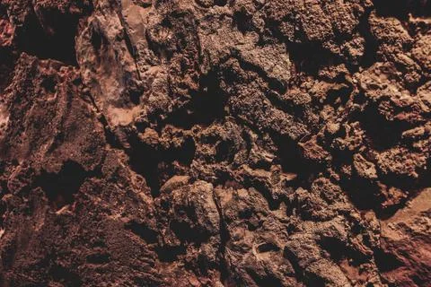 Brown wall texture. Stone background. Rock texture. Grunge Rough structure. A Foto stock