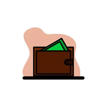 Brown Wallet Icon Conceptural Vector Illustration Design Stock Illustration