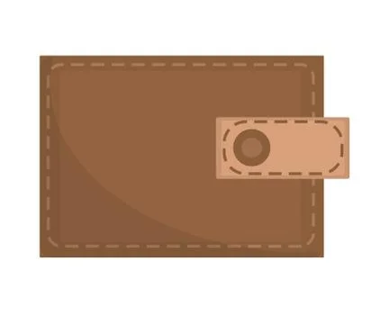 Brown wallet icon, flat design. isolated on white background. Vector illust.. Illustrazione stock