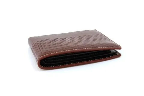 Brown wallet on isolated Stock Photos