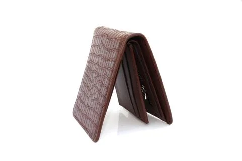 Brown wallet on isolated Stock Photos
