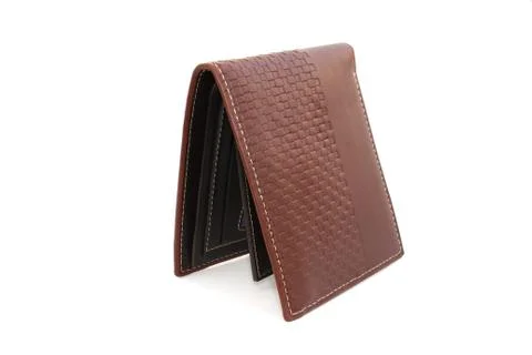 Brown wallet on isolated Stock Photos