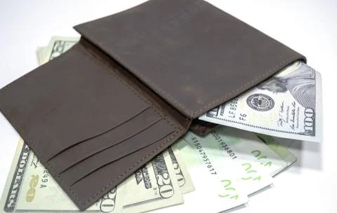 Brown wallet Stock Photos