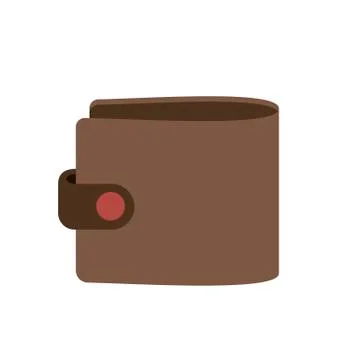 Brown wallet on white background. Vector illustration in trendy flat style. ESP Stock Illustration