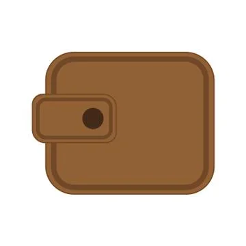 Brown wallet on white background. Vector illustration in trendy flat style. EPS Stock Illustration