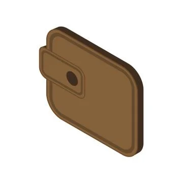 Brown wallet on white background. Vector illustration in trendy Isometric style Stock Illustration