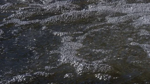 Brown Water Stream With Bubbles Stock Footage 120187205