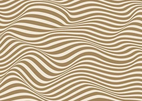 Brown wavy stripes optical illusion texture イラスト素材