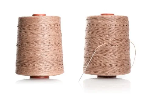 Brown waxed thread Stock Photos