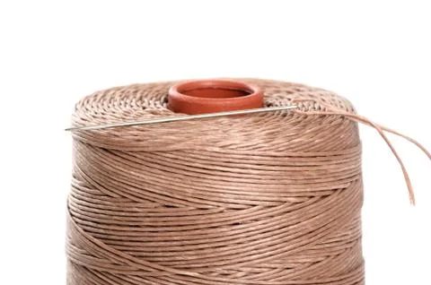 Brown waxed thread Stock Photos