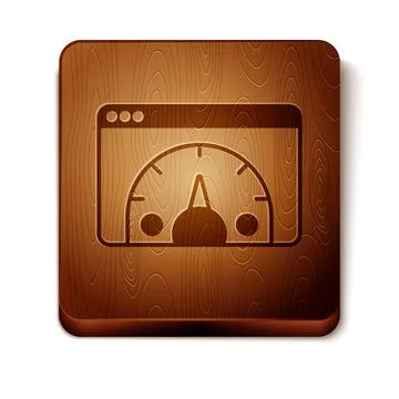 Brown Web analytics information and development website statistic icon isolated Illustrazione stock