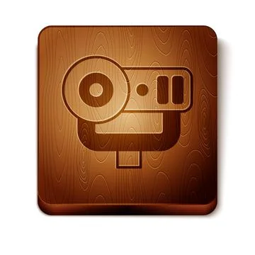 Brown Web camera icon isolated on white background. Chat camera. Webcam icon Stockillustratie