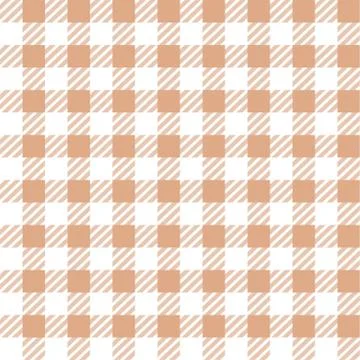 Brown White Checkered Gingham Buffalo Lumberjack  tartan  plaid pattern Stock Illustration