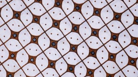 Brown White Decorative Fabric Pattern Background Stock Photos