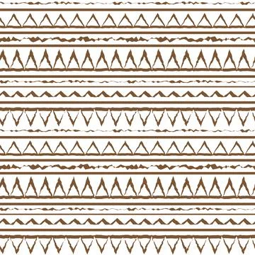 Brown white vector monochrome winter abstract geometric seamless pattern. Ill Stock Illustration