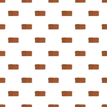 Brown whole wheat bread loaves seamless pattern Stock Illustration