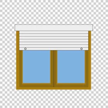 Brown window roller shutter. Stock-Illustration