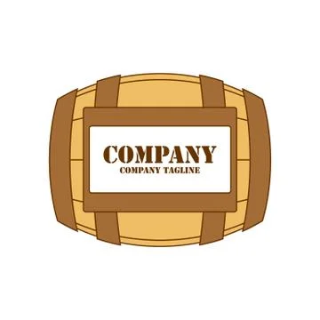 Brown wine barrel with label vector illustration isolated on white background Stock Illustration